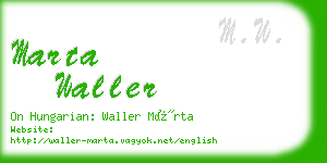 marta waller business card